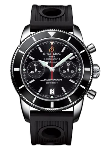 [A2337024.BB81.200S] Superocean Heritage 44 Chronograph Stainless Steel / Black / Black / Rubber