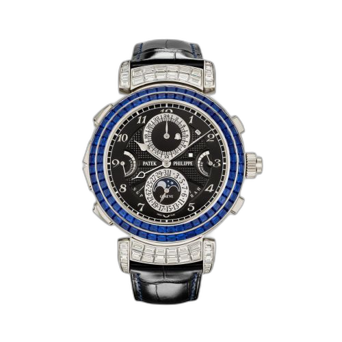 [6300/401G-001] Grandmaster Chime 6300 White Gold - Sapphire / Black
