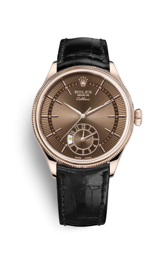 [50525-0016] Cellini Dual Time Everose / Brown / Alligator Black