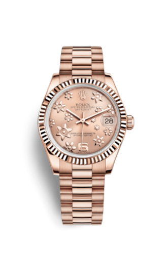 [178275f-0032] Datejust 31 Everose Fluted / President / Pink Floral