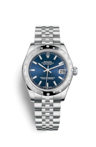 [178344-0046] Datejust 31 Stainless Steel Domed Diamond / Jubilee / Blue