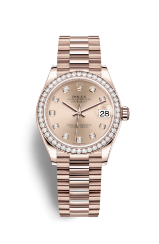 [278285rbr-0025] Datejust 31 Rose Gold / Diamond / Rose - Diamond / President