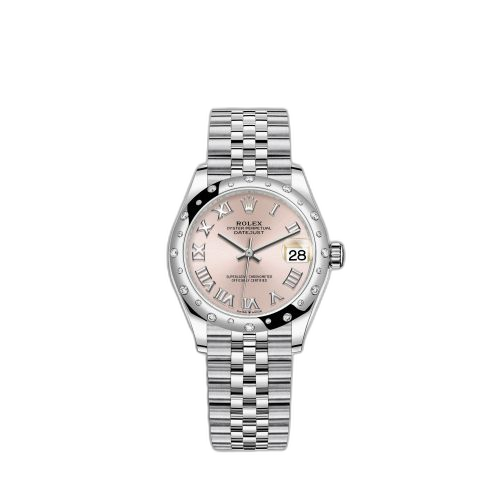 [278344rbr-0022] Datejust 31 Stainless Steel Domed Diamond / Jubilee / Pink - Roman