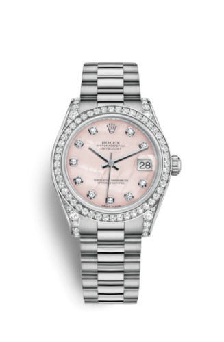 [178159-0002] Datejust 31 White Gold Diamond / President / Pink MOP