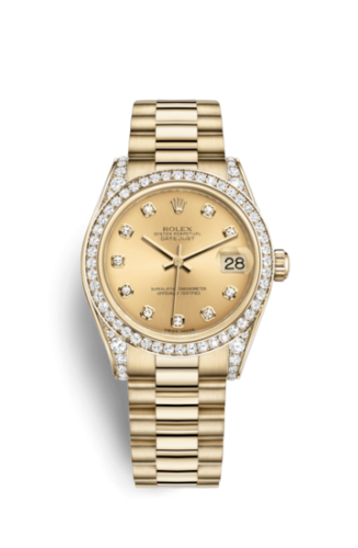 [178158-0009] Datejust 31 Yellow Gold Diamond / President / Champagne Diamond