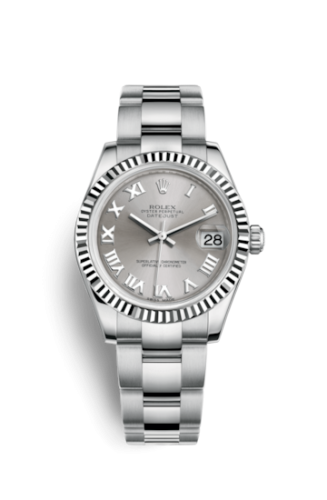 [178274-0062] Datejust 31 Stainless Steel Fluted / Oyster / Rhodium Roman