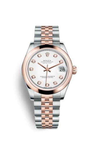 [178241-0048] Datejust 31 Rolesor Everose Domed / Jubilee / White Diamonds