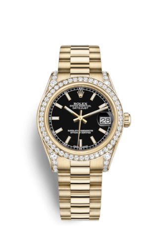 [178158-0067] Datejust 31 Yellow Gold Diamond / President / Black