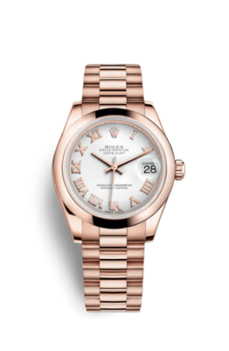 [178245f-0028] Datejust 31 Everose Domed / President / White Roman