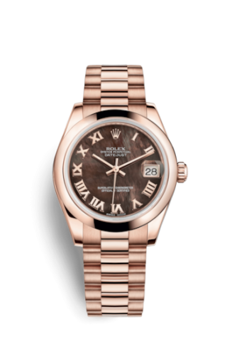 [178245f-0021] Datejust 31 Everose Domed / President / Brown MOP Roman