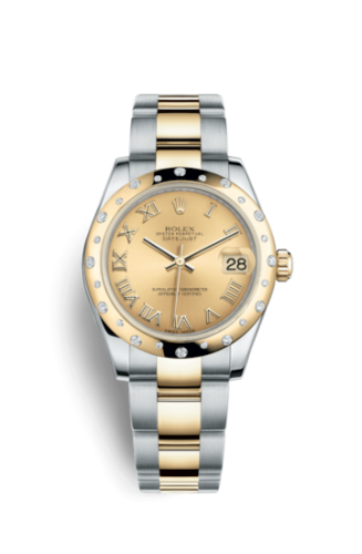 [178343-0005] Datejust 31 Rolesor Yellow Domed Diamond / Oyster / Champagne Roman