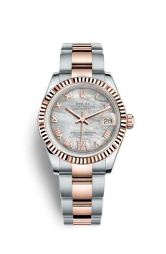 [178271-0077] Datejust 31 Rolesor Everose Fluted / Oyster / MOP Roman