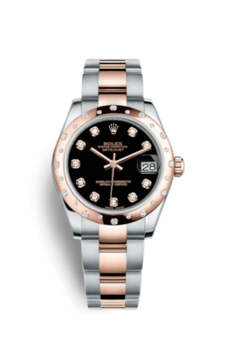 [178341-0054] Datejust 31 Rolesor Everose Domed Diamond / Oyster / Black Diamond