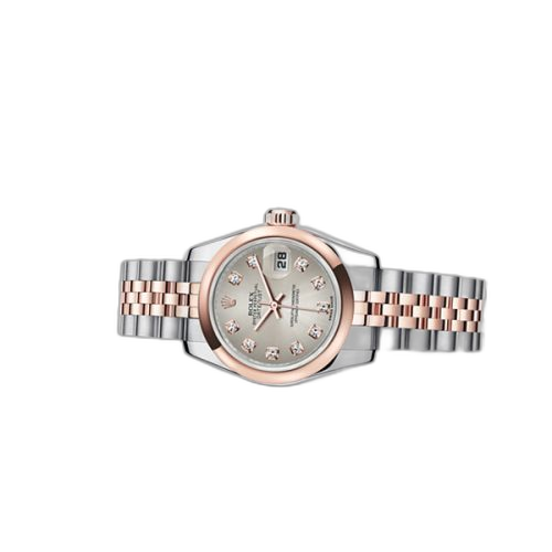 [179161-0037] Lady-Datejust 26 Rolesor Everose Jubilee Silver Diamond