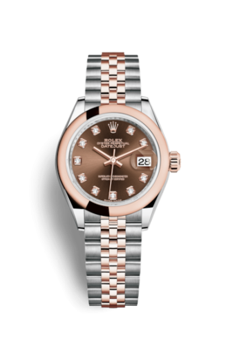 [279161-0011] Lady-Datejust 28 Rolesor Rose Domed / Jubilee / Chocolate Diamond