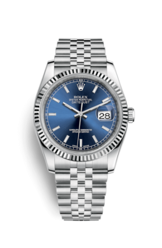 [116234-0139] Datejust 36 Stainless Steel Fluted / Jubilee / Blue