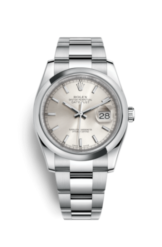 [116200-0056] Datejust 36 Stainless Steel Domed / Oyster / Silver