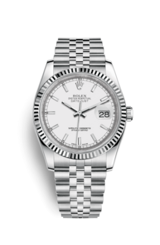 [116234-0088] Datejust 36 Stainless Steel Fluted / Jubilee / White
