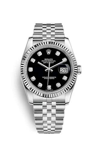 [116234-0083] Datejust 36 Stainless Steel Fluted / Jubilee / Black Diamond