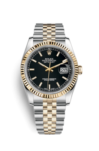 [116233-0199] Datejust 36 Rolesor Yellow Fluted / Jubilee / Black