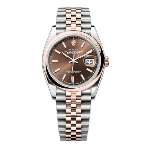 [126201-0043] Datejust 36 Stainless Steel - Everose - Domed / Chocolate / Jubilee