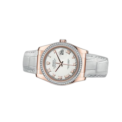 [116185-0031] Datejust 36 Everose Strap Ivory Roman