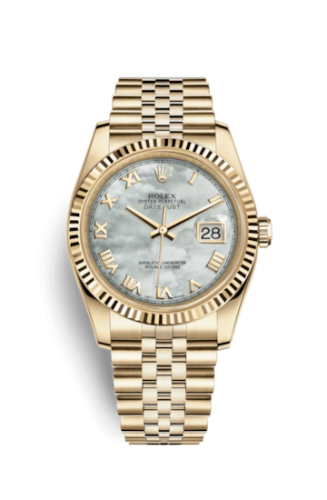 [116238-0077] Datejust 36 Yellow Gold Fluted / Jubilee / MOP Roman
