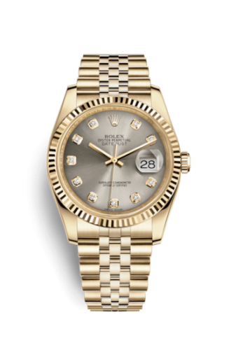 [116238-0079] Datejust 36 Yellow Gold Fluted / Jubilee / Rhodium Diamonds