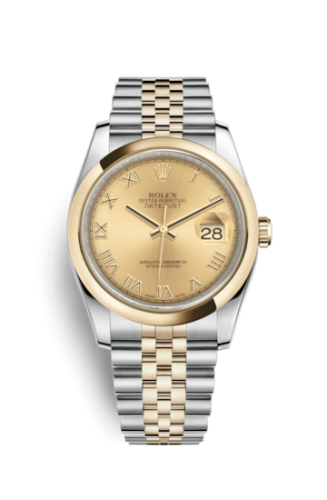 [116203-0141] Datejust 36 Rolesor Yellow Domed / Jubilee / Champagne Roman