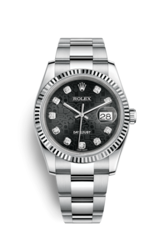 [116234-0122] Datejust 36 Stainless Steel Fluted / Oyster / Black Computer