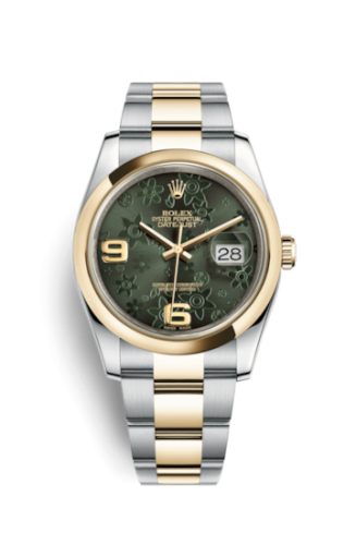 [116203-0147] Datejust 36 Rolesor Yellow Domed / Oyster / Green Floral