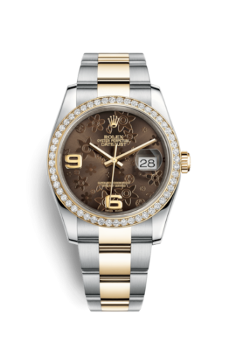 [116243-0007] Datejust 36 Rolesor Yellow Diamond / Oyster / Bronze Floral