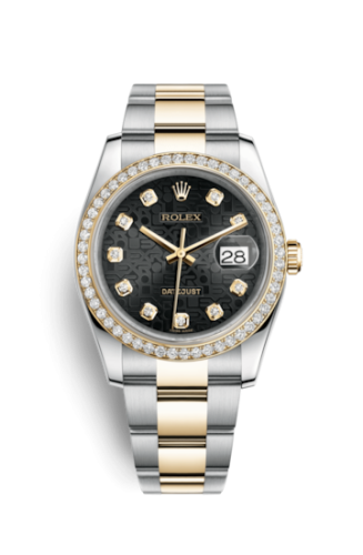 [116243-0024] Datejust 36 Rolesor Yellow Diamond / Oyster / Black Computer