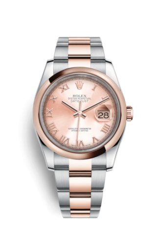 [116201-0088] Datejust 36 Rolesor Everose Domed / Oyster / Pink Roman