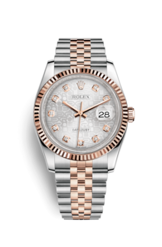 [116231-0059] Datejust 36 Rolesor Everose Fluted / Jubilee / Silver Computer