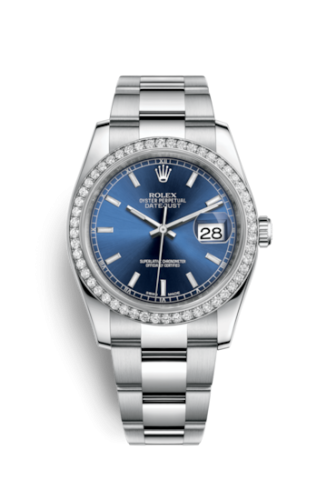 [116244-0048] Datejust 36 Stainless Steel Diamond / Oyster / Blue