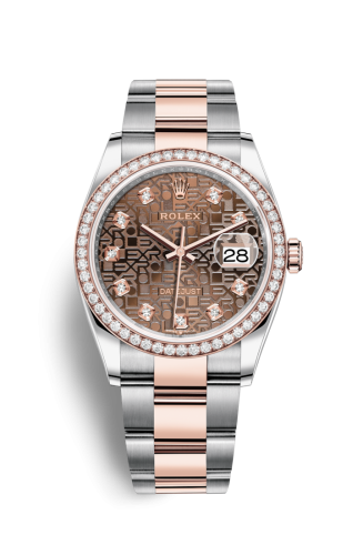 [126281RBR-0014] Datejust 36 Stainless Steel / Everose / Diamond / Chocolate Computer / Oyster