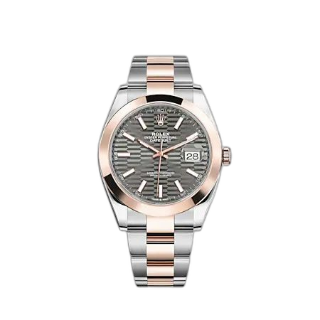 [126301-0019] Datejust 41 Rolesor Everose - Smooth / Oyster / Slate - Fluted
