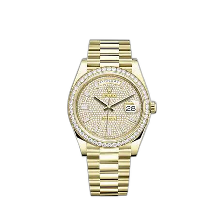 [228348RBR-0037 (aka: M228348RBR-0037)] Day-Date 40 Yellow Gold - Diamond / Paved - Baguette