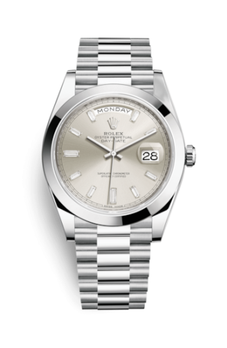 [228206-0012] Day-Date 40 Platinum / Silver - Diamond