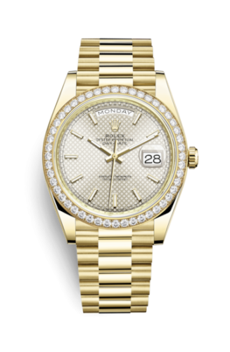 [228348RBR-0005 (aka: M228348RBR-0005)] Day-Date 40 Yellow Gold / Diamond / Silver