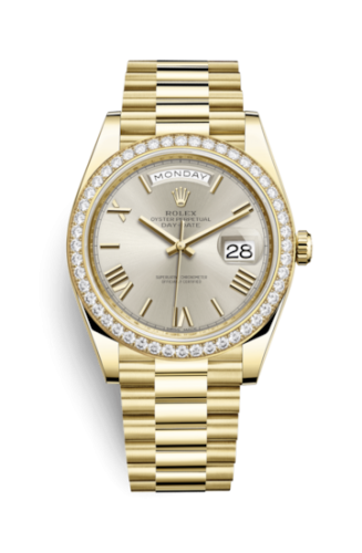 [228348RBR-0007 (aka: M228348RBR-0007)] Day-Date 40 Yellow Gold / Diamond / Silver - Roman