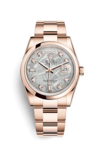 [118205f-0056] Day-Date 36 Everose Domed / Oyster / Meteorite