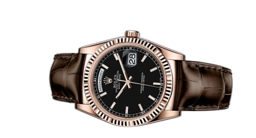 [118135-0078] Day-Date 36 Everose / Strap / Black