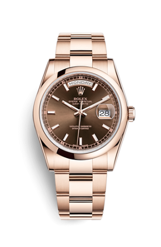 [118205f-0127] Day-Date 36 Everose Domed / Oyster / Chocolate