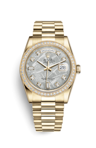 [118348-0022] Day-Date 36 Yellow Gold Diamonds / President / Meteorite