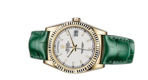 [118138-0123] Day-Date 36 Yellow Gold / Strap / White