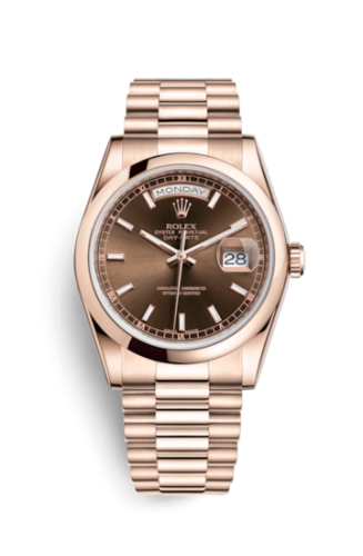 [118205f-0142] Day-Date 36 Everose Domed / President / Chocolate