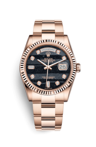 [118235f-0111] Day-Date 36 Everose Fluted / Oyster / Ferrite