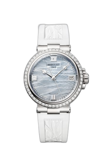 [9518BB/V2/584/D000] Marine Dame 9518 White Gold - Diamond / MOP / Rubber